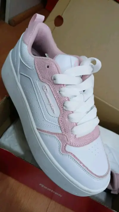 Zapatillas Champion blancas y rosadas para mujer - miniatura 1