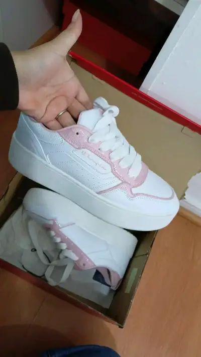 Zapatillas Champion blancas y rosadas para mujer - miniatura 3