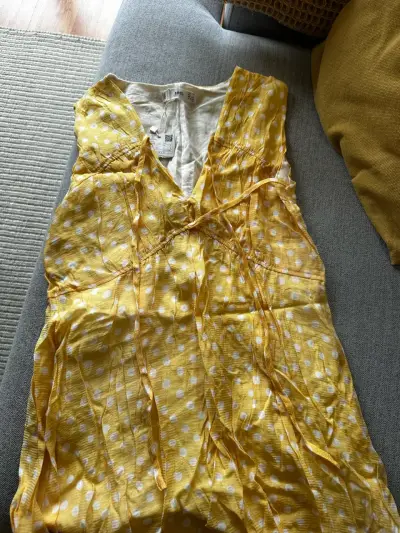 Vestido amarillo de lunares MNG talla XS - miniatura 1