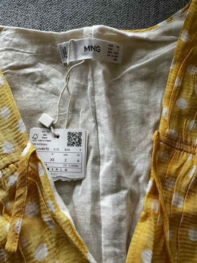 Vestido amarillo de lunares MNG talla XS - 2
