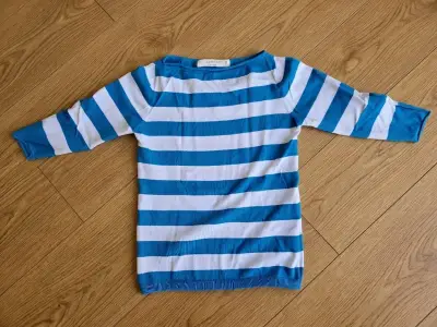 Polera de rayas azul y blanco para mujer - miniatura 3