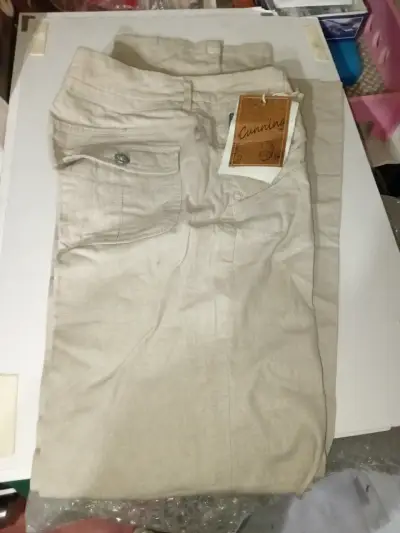 Pantalones beige de lino Cunning para hombre - miniatura 2