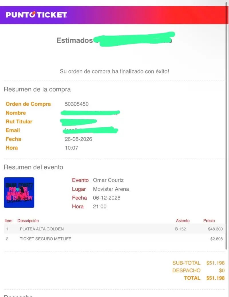 Entrada Platea Alta Golden Ousi Movistar Are
