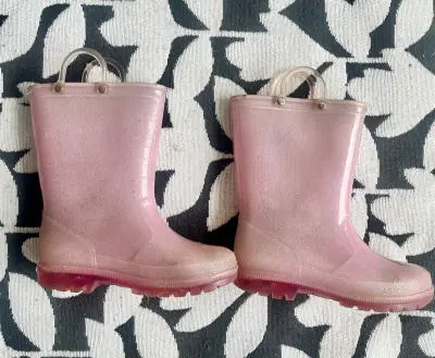 Botas de lluvia t. 31 infantiles rosas con brillo - miniatura 2