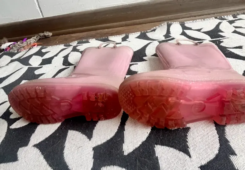 Botas de lluvia t. 31 infantiles rosas con brillo - 5