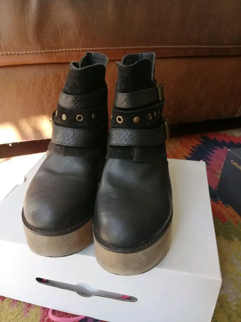 Botines de eco cuero negro - 2