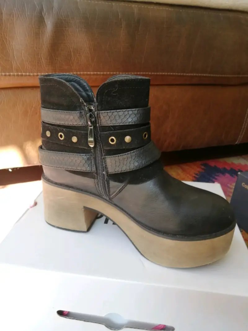 Botines de eco cuero negro - 3