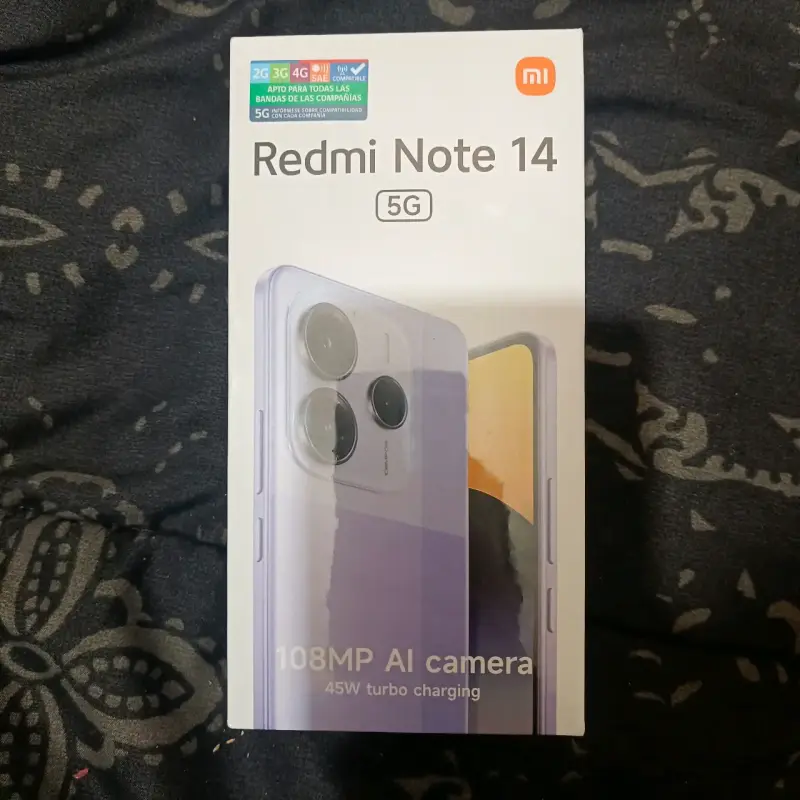 Smartphone Xiaomi Redmi Note 14 5G con cámara de 108MP