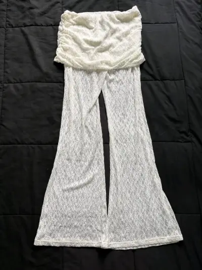 Mono de encaje blanco H&M elegante - miniatura 2