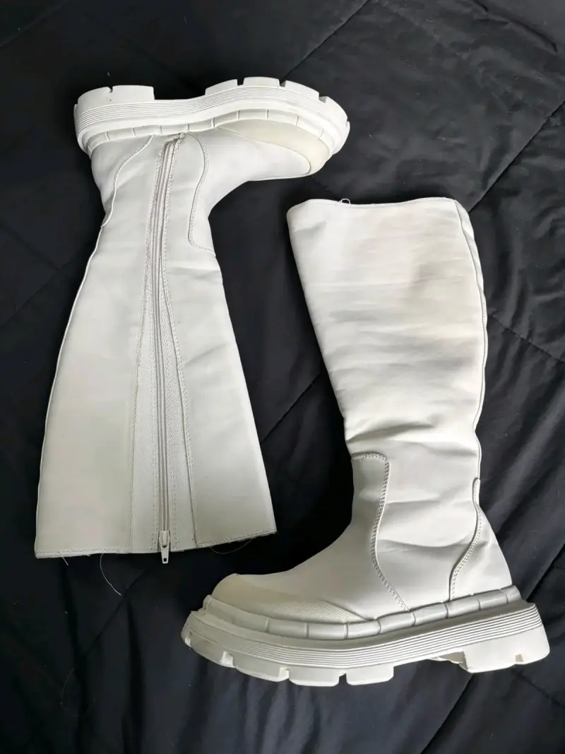 Botas largas blancas con plataforma