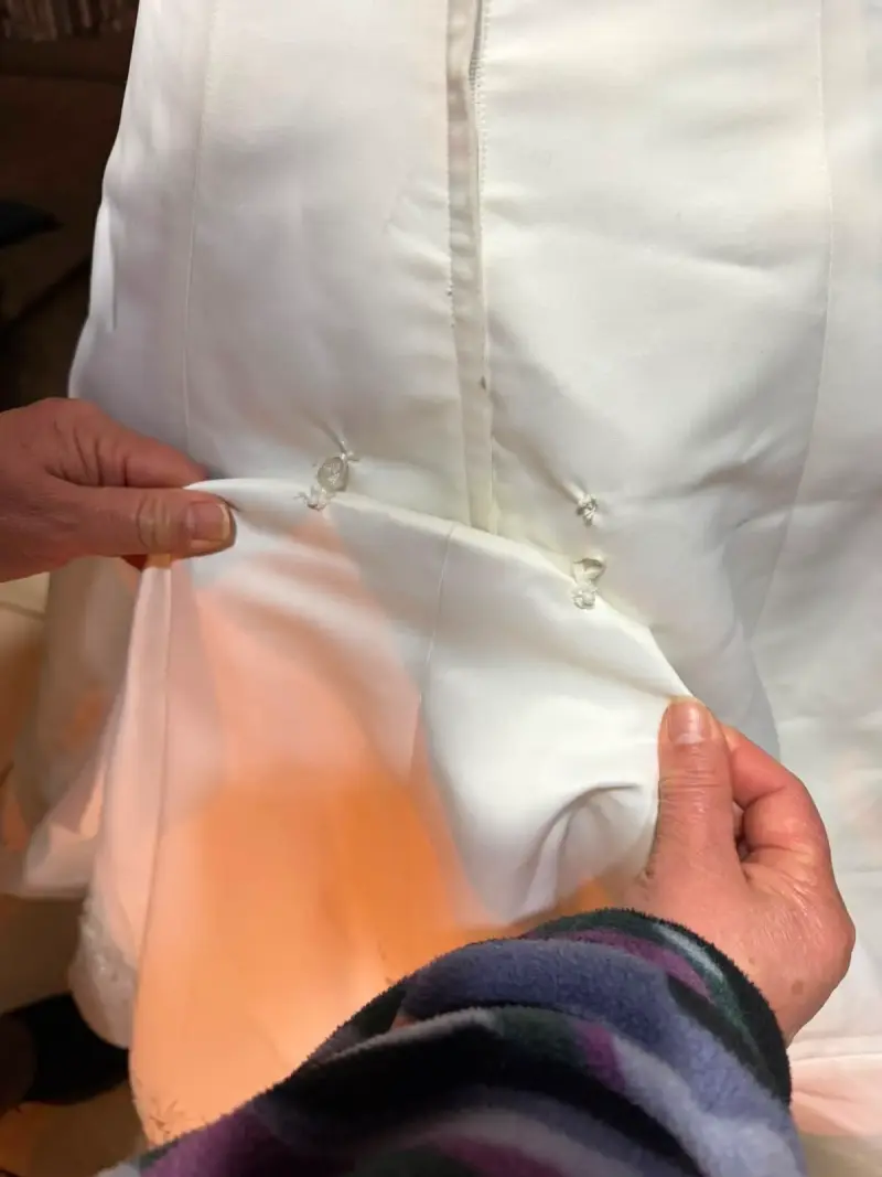 Vestido de Novia Blanco con Encaje Halter - 3
