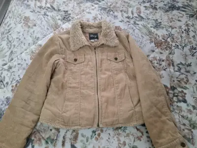 Chaqueta de pana beige con forro de borrego - miniatura 1