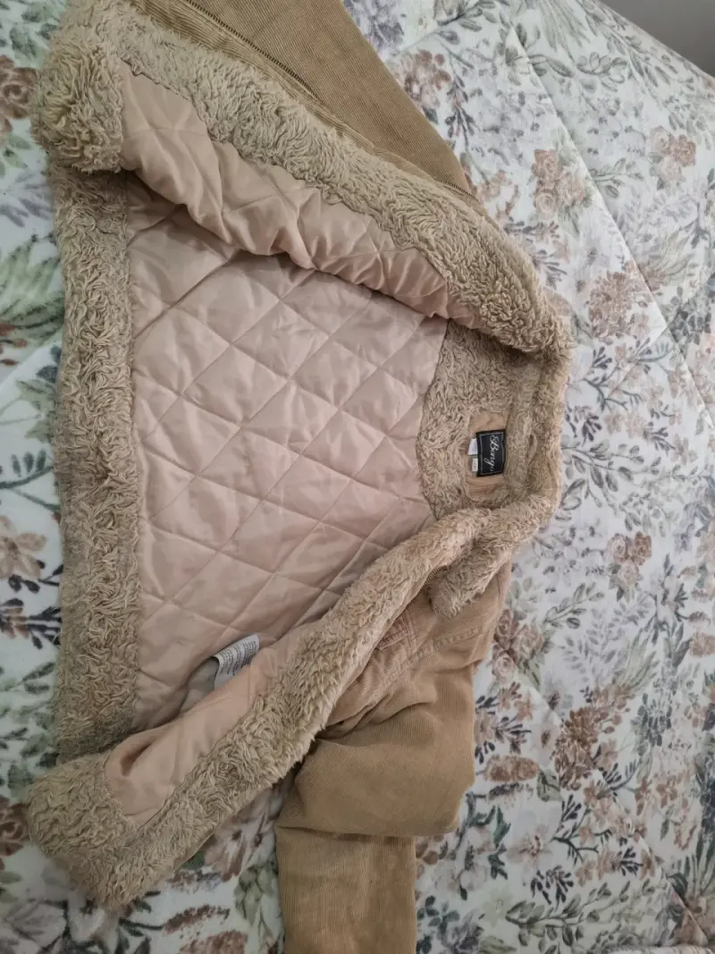 Chaqueta de pana beige con forro de borrego - 2