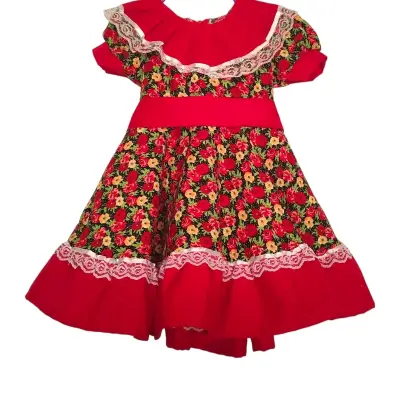 Vestido cueca de niña con flores - miniatura 1