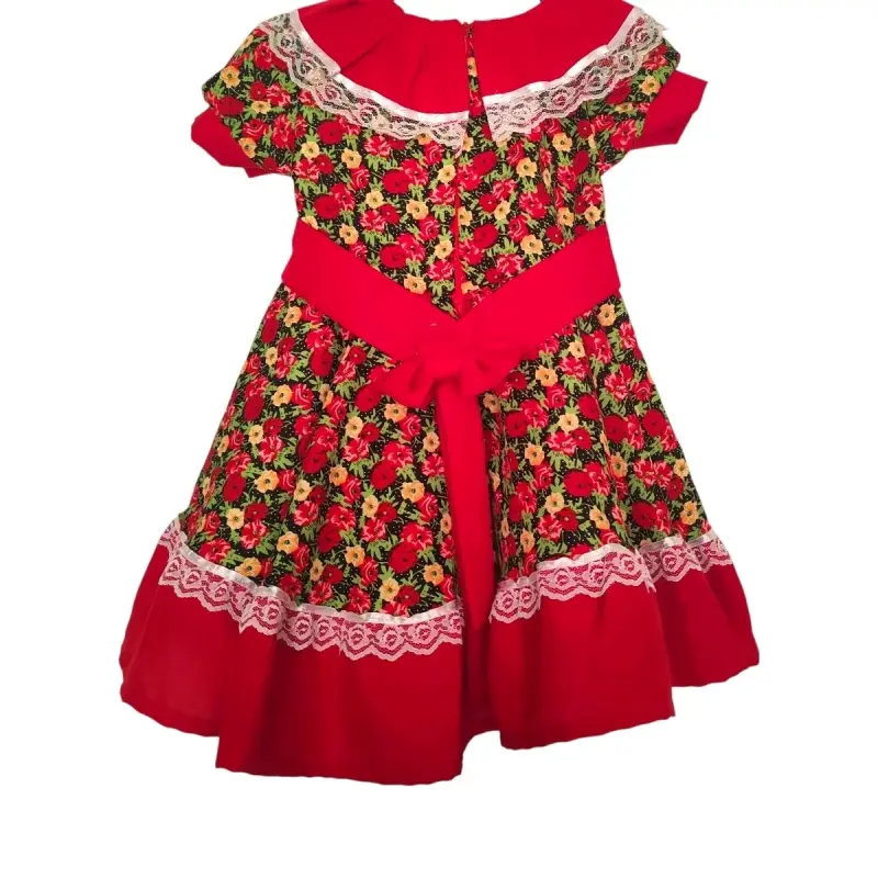 Vestido cueca de niña con flores - 2