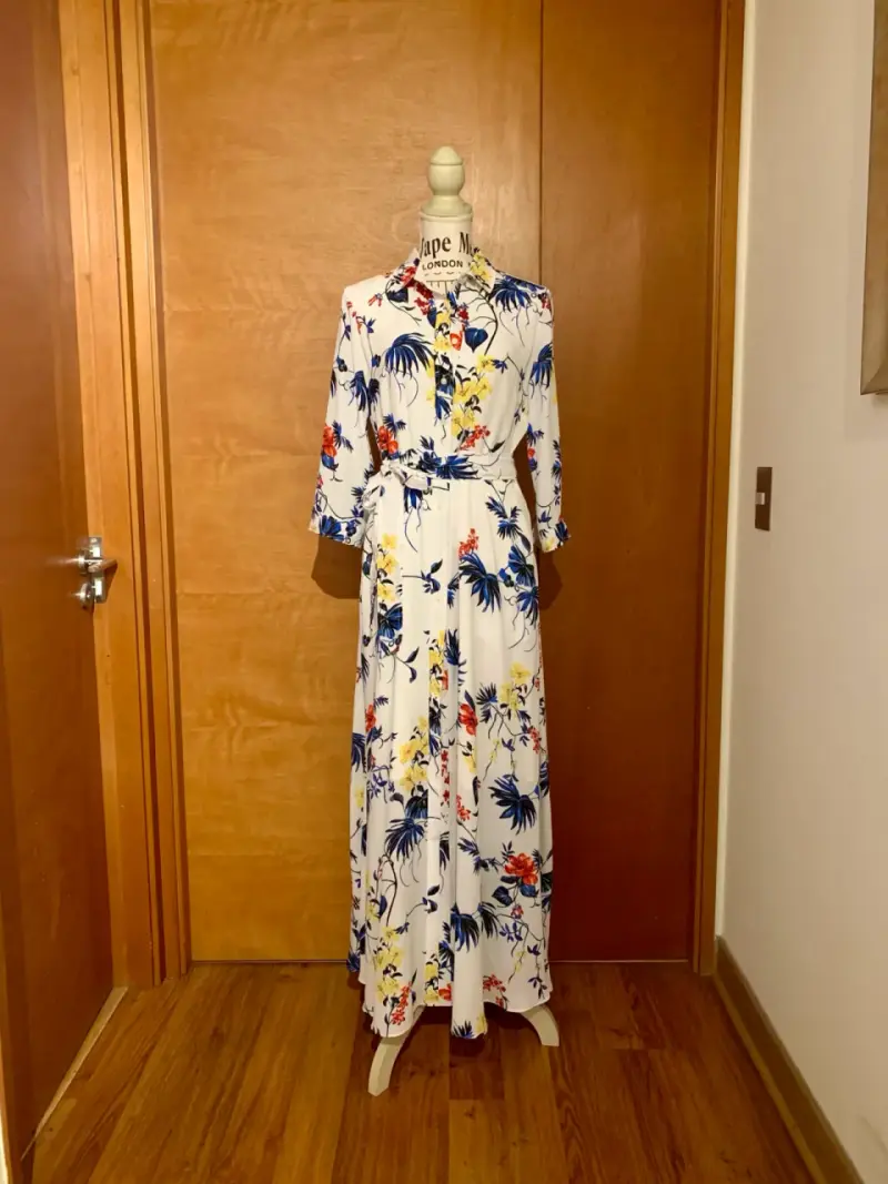 Vestido largo floral para mujer