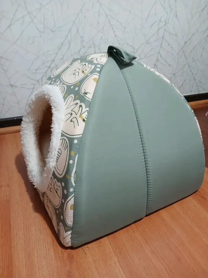 Cama para gato iglú con diseño de gatos - 2
