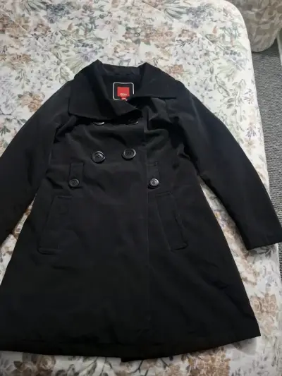 Abrigo negro de mujer Esprit con botones - miniatura 1