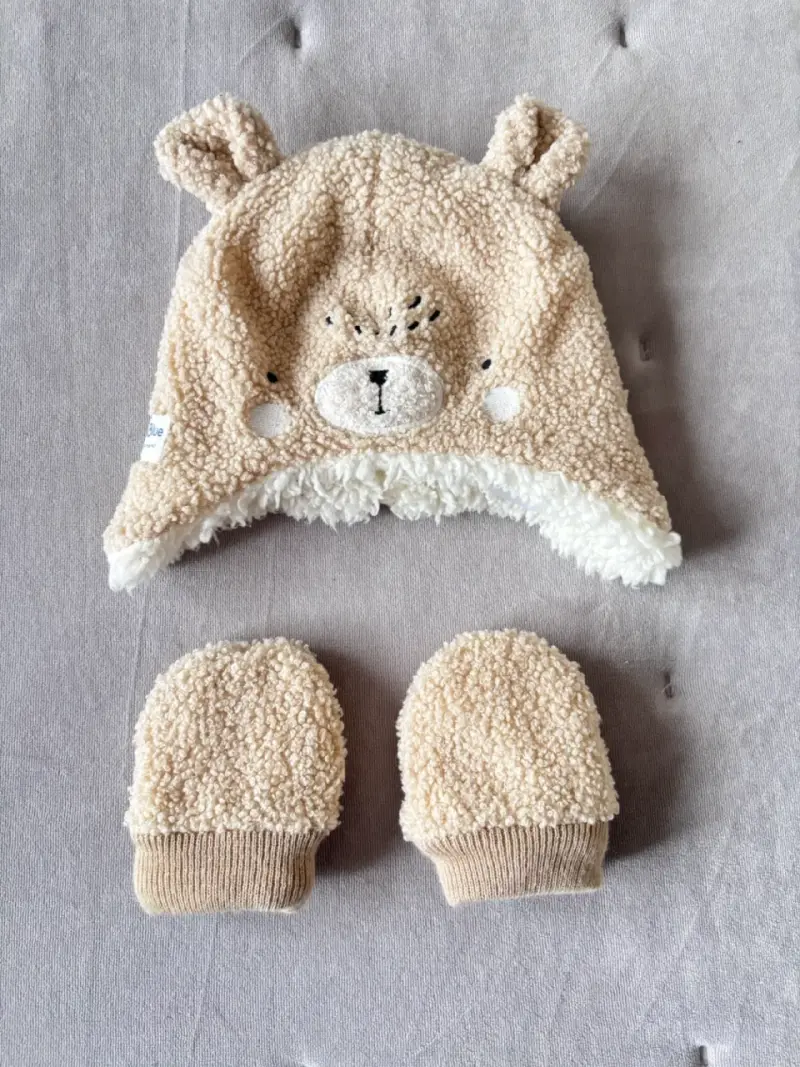 Gorro y mitones de bebé Black & Blue - 1