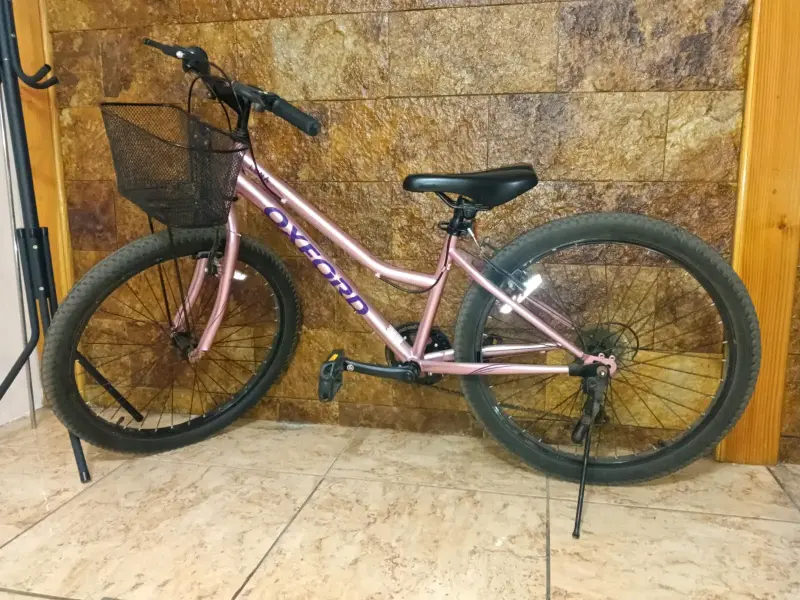 Bicicleta Oxford para adulto color rosa con canasto - 1