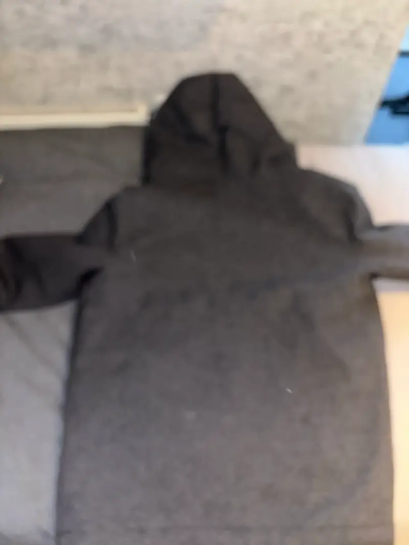Parka gris con capucha y forro estampado - 5