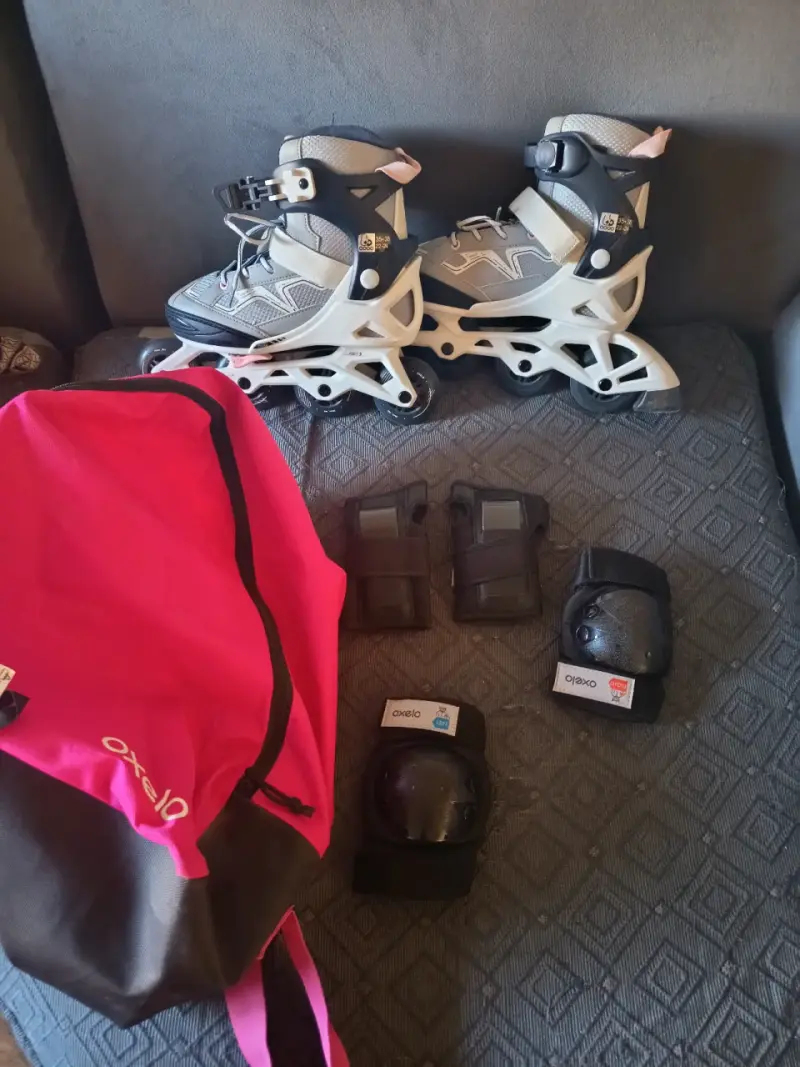 Patines en línea Oxelo con protecciones y mochila - 1