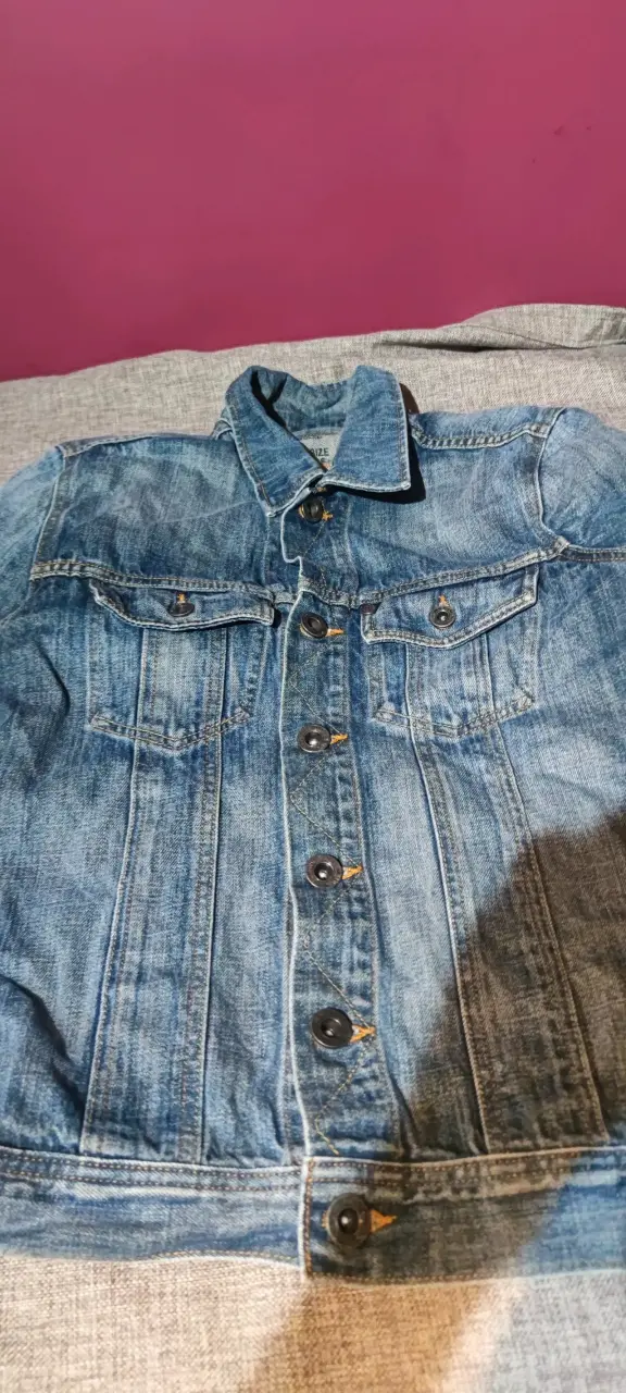 Chaqueta de mezclilla azul para hombre