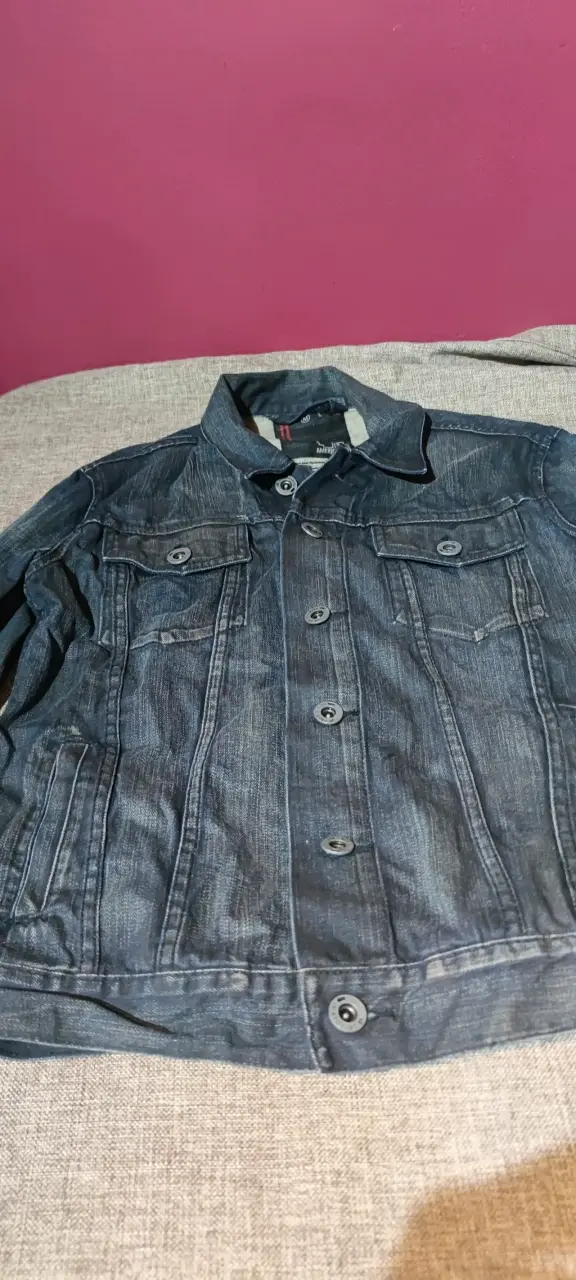 Chaqueta de mezclilla azul para hombre