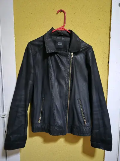 Chaqueta de cuero negra Lorenzo Ponti - miniatura 1