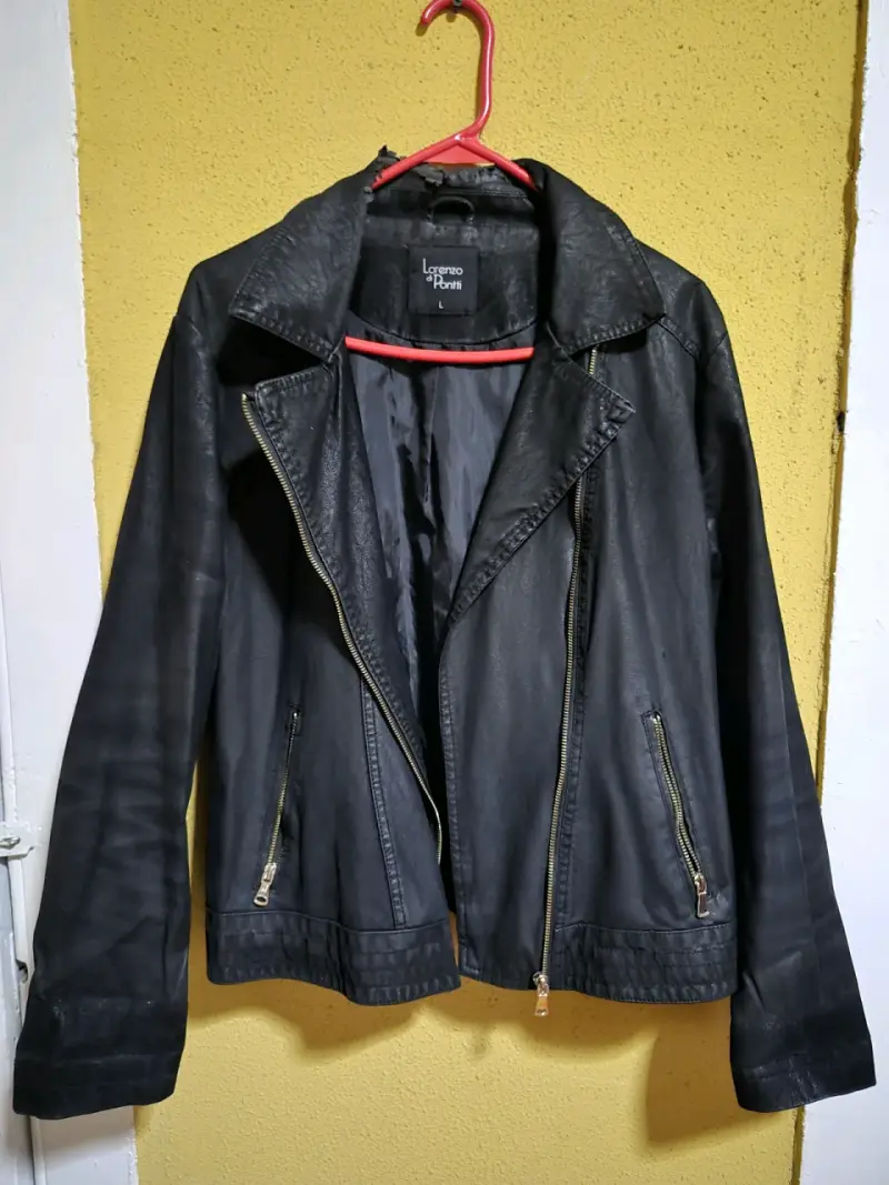 Chaqueta de cuero negra Lorenzo Ponti - 2