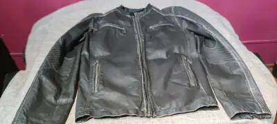 Chaqueta de cuero negra Ellus para hombre - miniatura 1