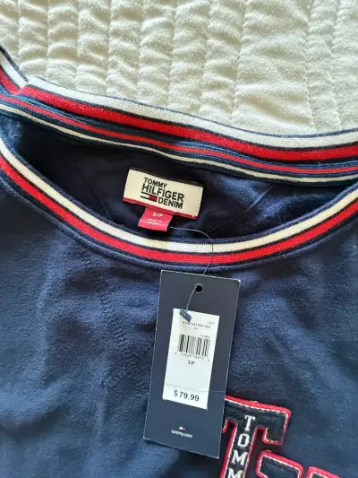 Vestido Tommy Hilfiger azul con detalles rojos - miniatura 3