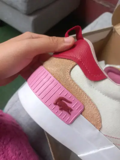 Zapatillas Lacoste Plataforma Mujer Rosadas - miniatura 1