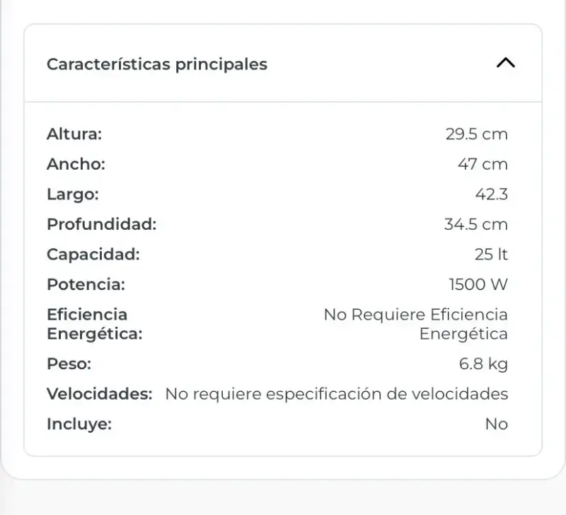 Horno eléctrico Thomas  25 litros - 5