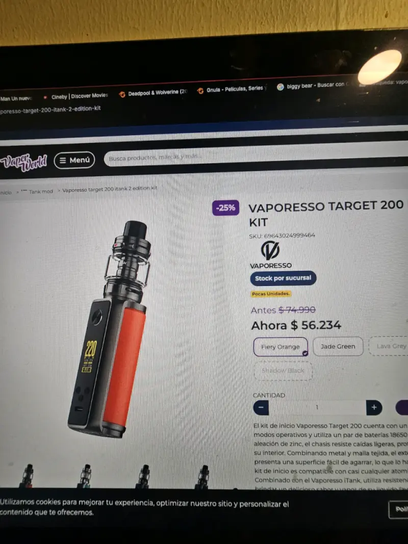 Kit de Vapeo Vaporesso Target 200 con Accesorios - 3