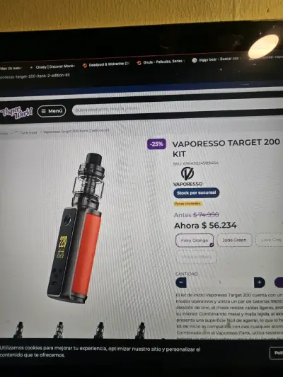 Kit de Vapeo Vaporesso Target 200 con Accesorios - miniatura 3