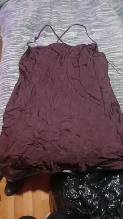 Vestido café sin mangas para mujer - miniatura 1