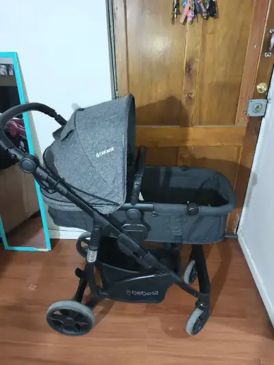 Coche de bebé Bebesit gris en buen estado - miniatura 1