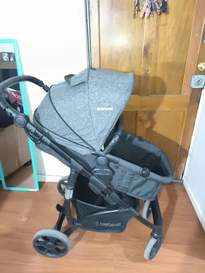Coche de bebé Bebesit gris en buen estado - miniatura 5