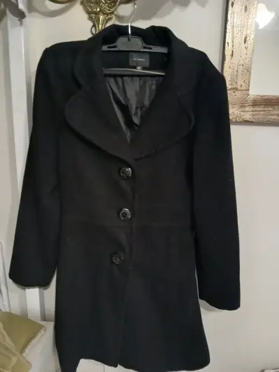 Abrigo negro de lana Alaniz talla 40 - miniatura 1
