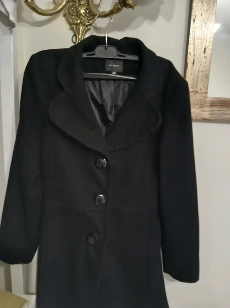 Abrigo negro de lana Alaniz talla 40 - 2