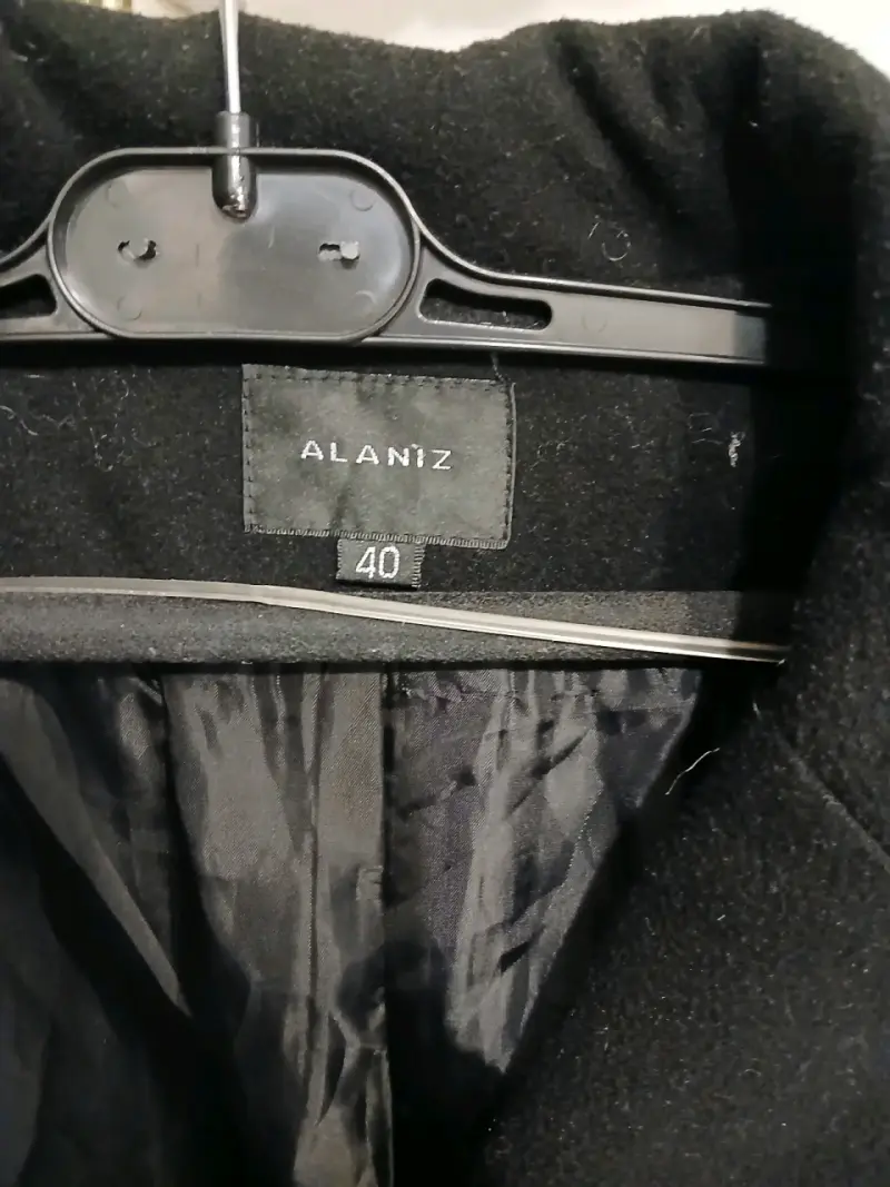 Abrigo negro de lana Alaniz talla 40 - 3
