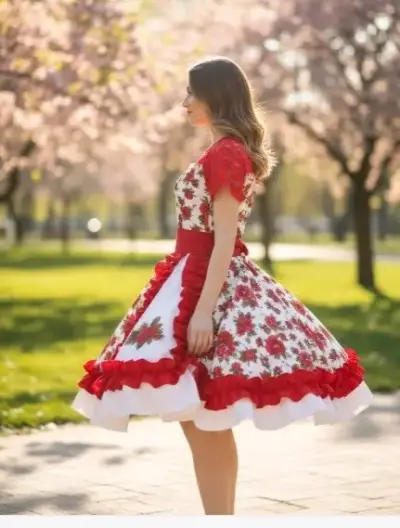 Vestido de huasa para Niña con Encaje - miniatura 1