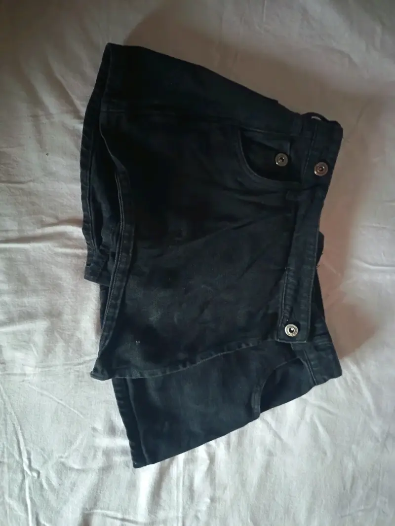 falda Short de mezclilla negros para mujer - 2