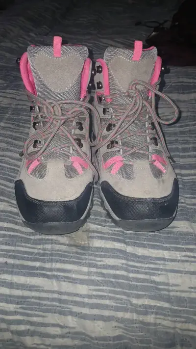Botas de trekking para mujer gris y rosa - miniatura 1