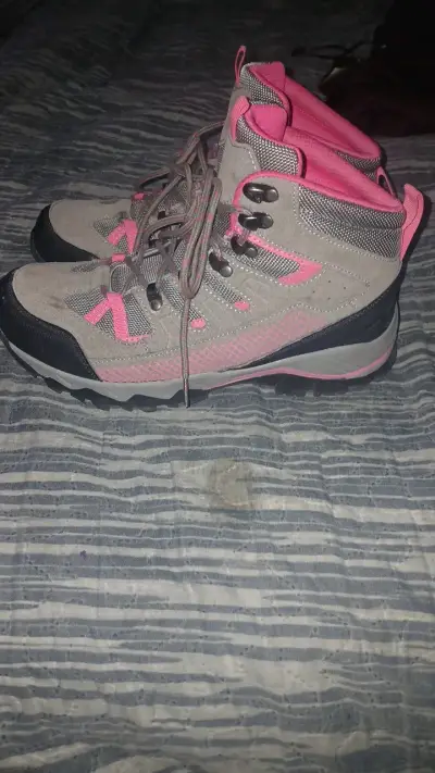 Botas de trekking para mujer gris y rosa - miniatura 2