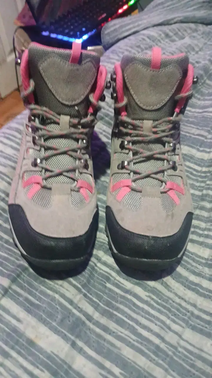 Botas de trekking para mujer gris y rosa - 6