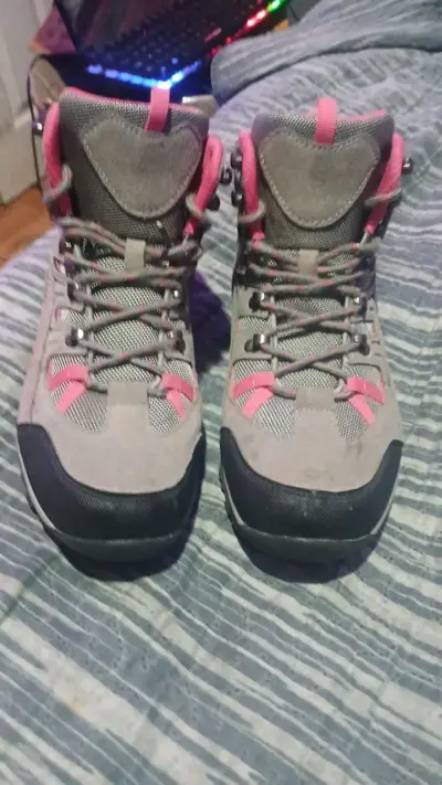 Botas de trekking para mujer gris y rosa - miniatura 6
