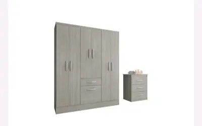 Closet de madera con cajonera gris - miniatura 2