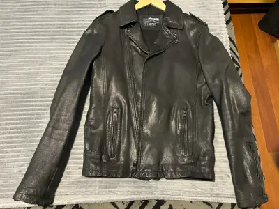 Chaqueta de cuero negra Americano talla M - miniatura 1